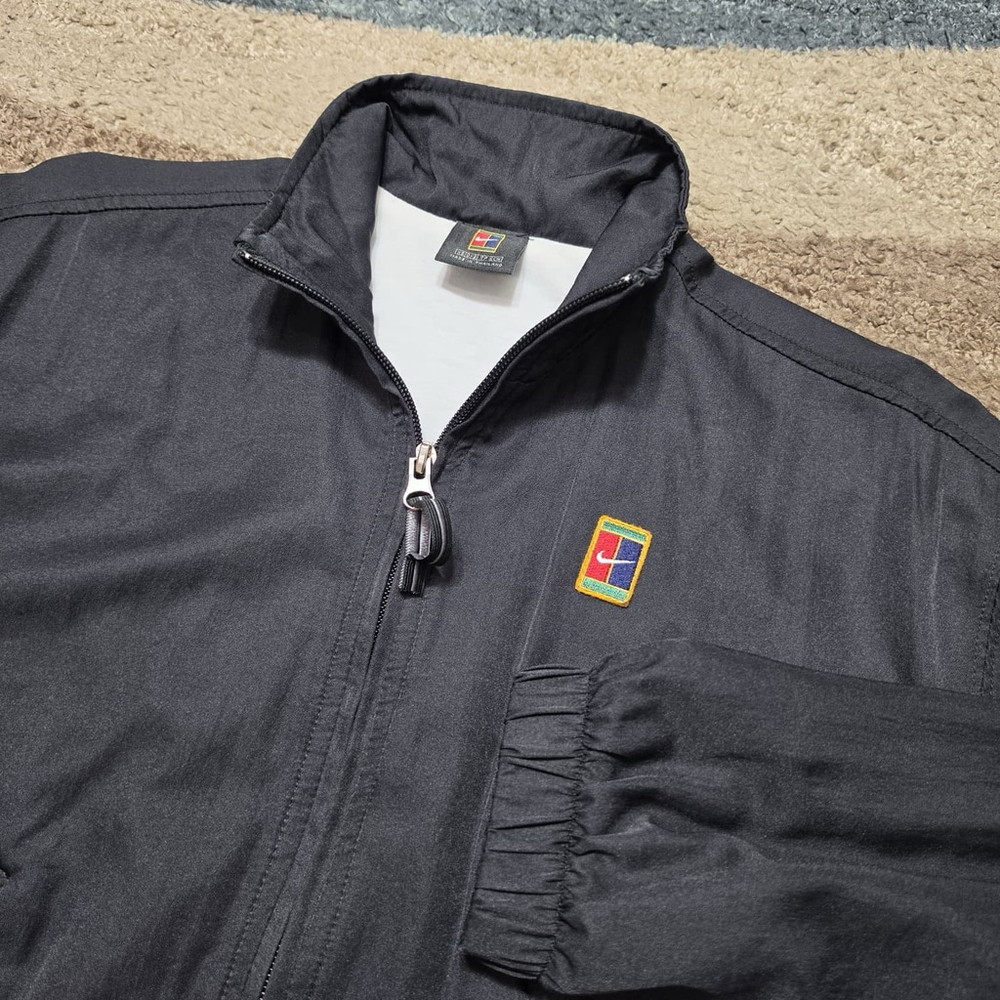 Nike Vintage Tennis Court Challenge Windbreaker Jacket Black Zip Women’s XS